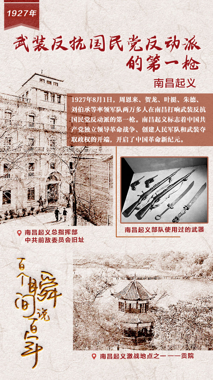 1927，武裝反抗國(guó)民黨反動(dòng)派的第一槍