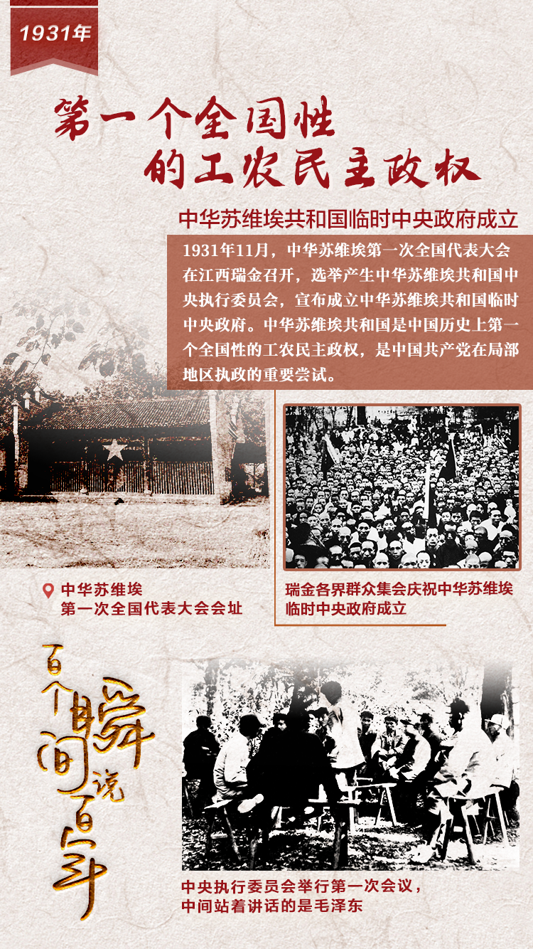 1931，第一個(gè)全國(guó)性的工農(nóng)民主政權(quán)