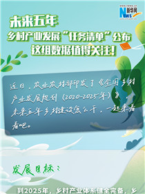 未來五年鄉(xiāng)村產(chǎn)業(yè)發(fā)展“任務清單”公布 這組數(shù)據(jù)值得關注！