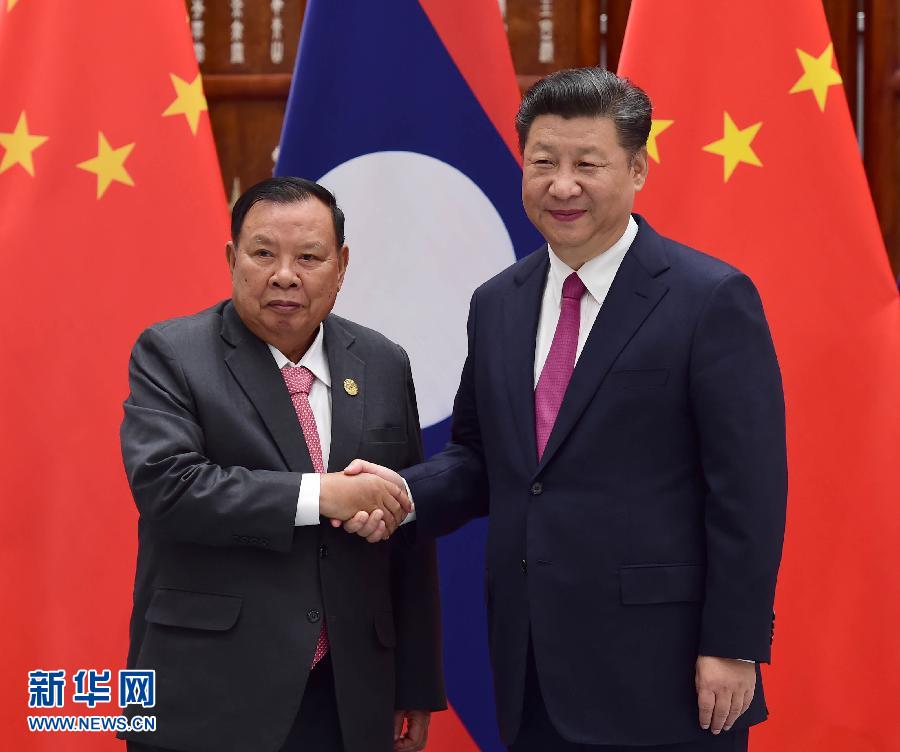 9月2日，國家主席習(xí)近平在杭州會見老撾國家主席本揚。新華社記者張鐸攝