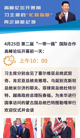 高峰論壇開幕前，習(xí)主席的“忙碌指數(shù)”再次刷新紀(jì)錄
